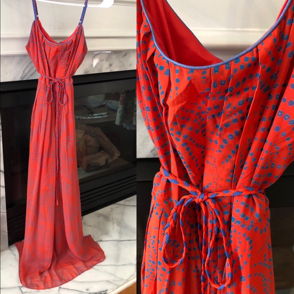 Altar’d State Coral & Blue Maxi